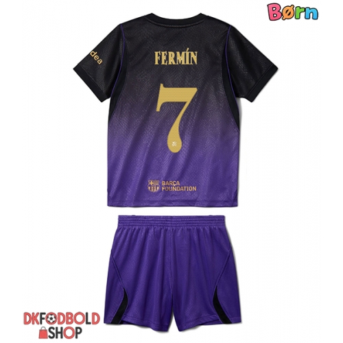 Barcelona Fermin Lopez #7 Udebanesæt Børn 2026-27 Kort ærmer (+ korte bukser)